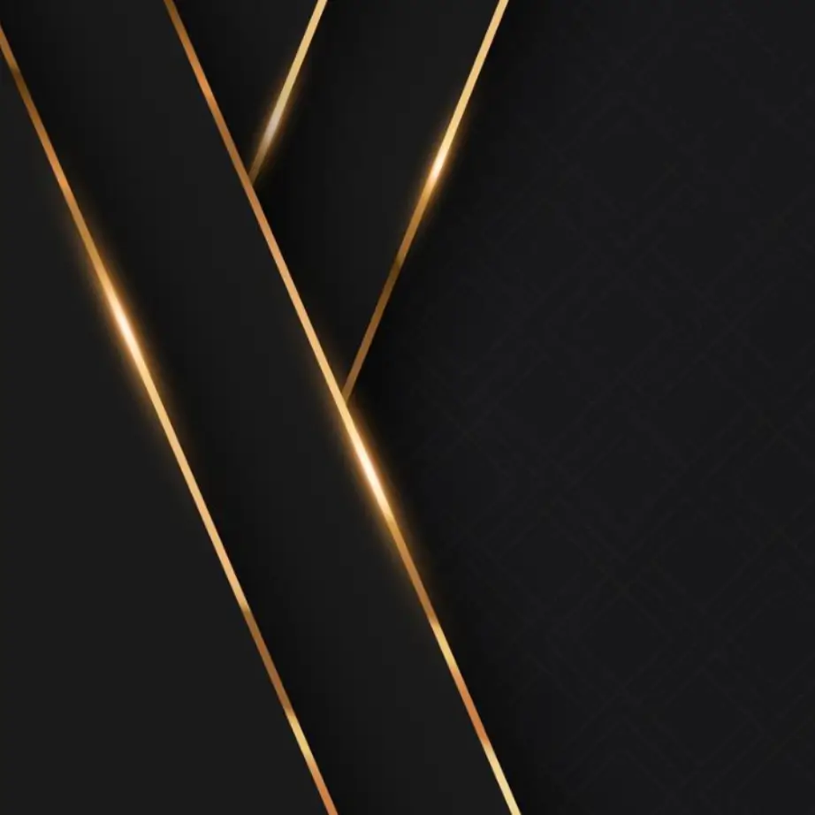 Abstract design featuring intersecting golden lines on a black background. The sleek lines create a modern and elegant aesthetic, suitable for use in luxury branding or artistic projects. The contrast between the gold and black enhances visual appeal, making it ideal for digital media, presentations, or promotional materials. This image can symbolize sophistication, innovation, and high quality, appealing to audiences in fashion, technology, or design industries.