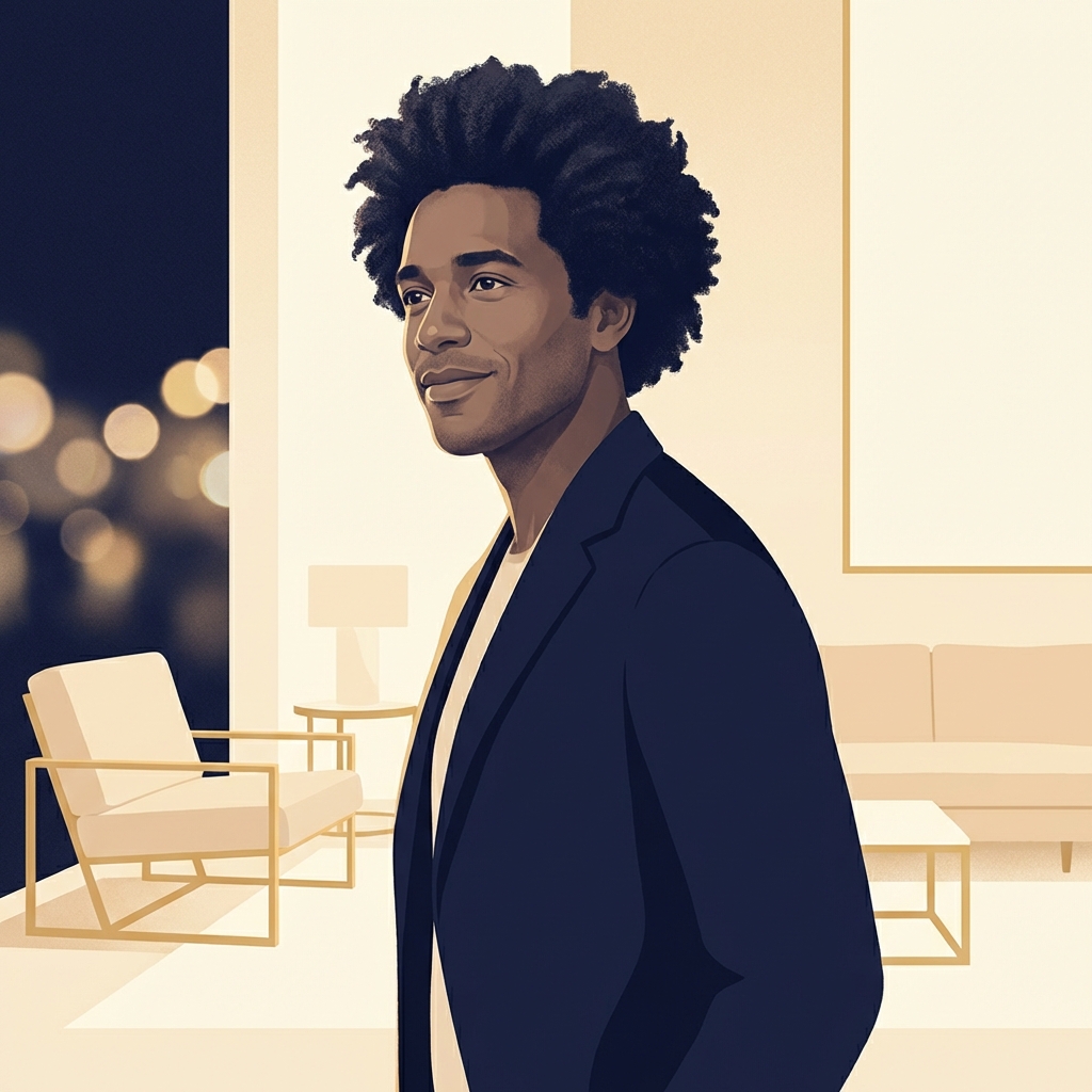 Man with restored hair in a modern consultation room, representing the FUE vs FUT hair transplant decision