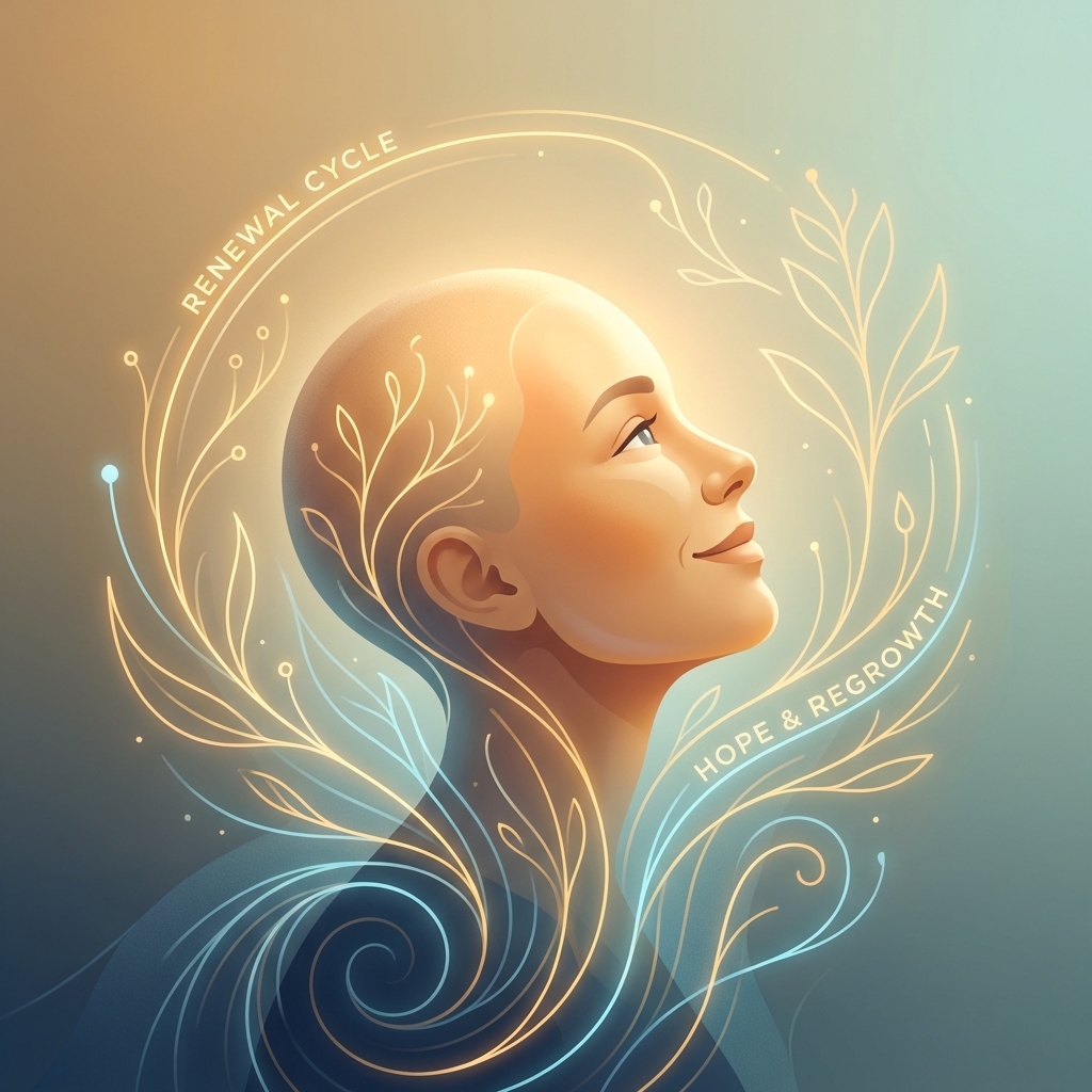 Illustration symbolizing hair regrowth and recovery after shock loss following a hair transplant