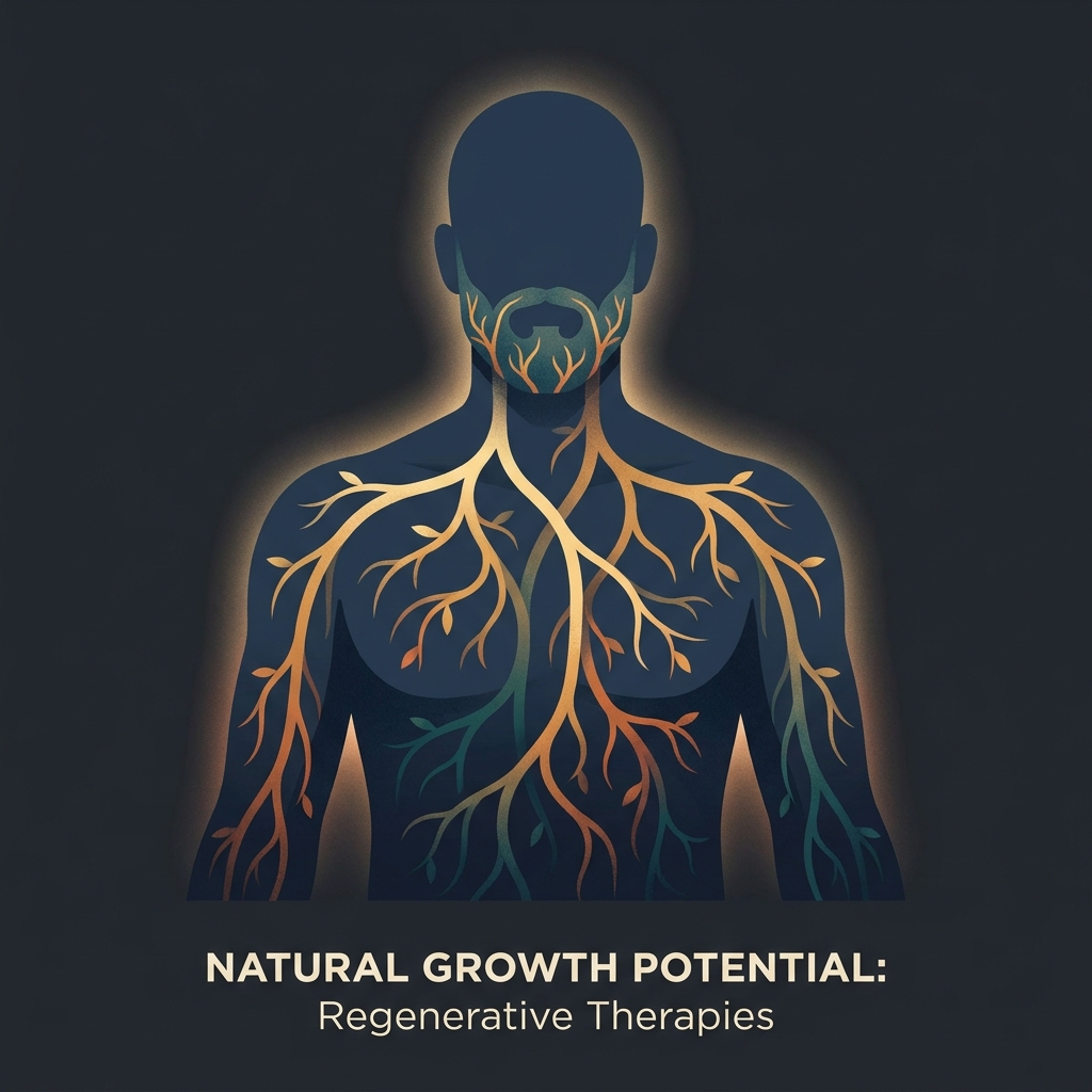 Illustrated diagram of body hair transplant donor sites mapped across the human torso and face