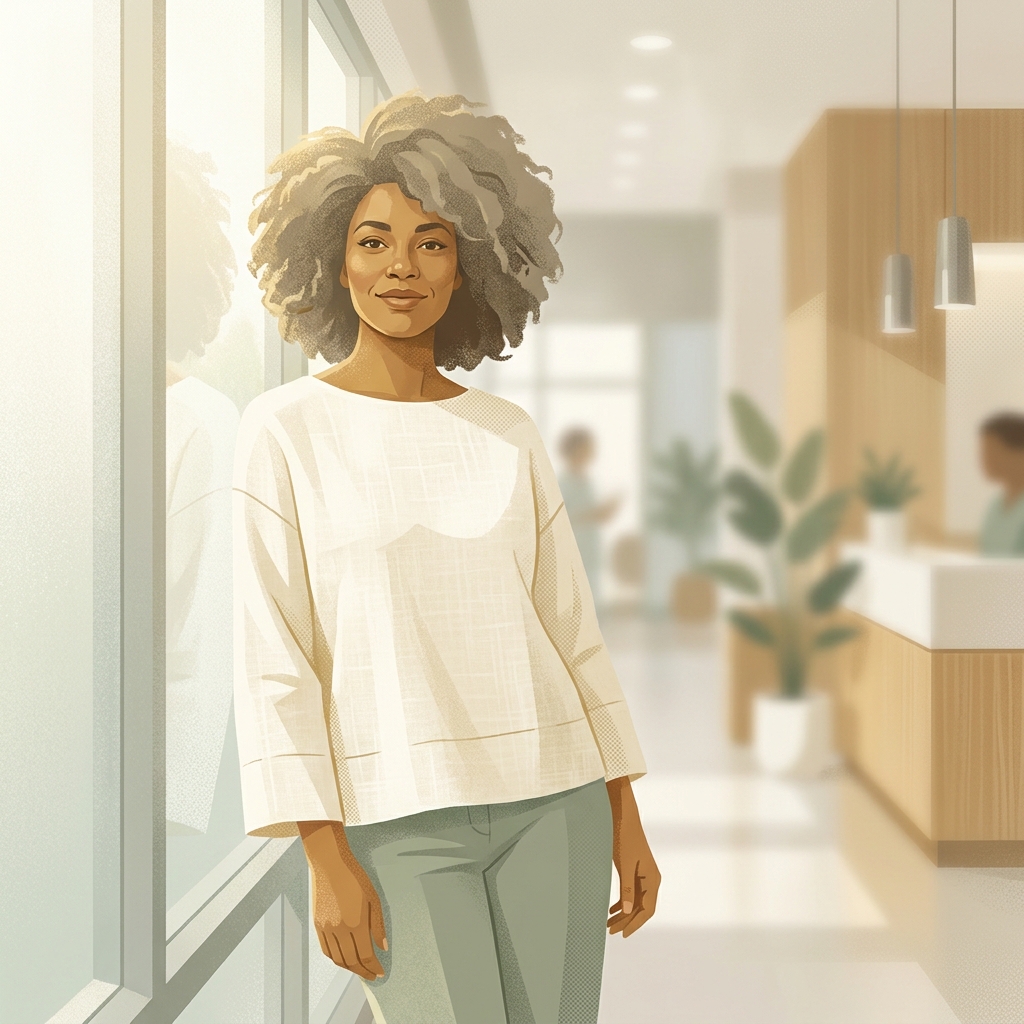 Illustrated portrait conveying hope and confidence for someone exploring alopecia areata treatment options