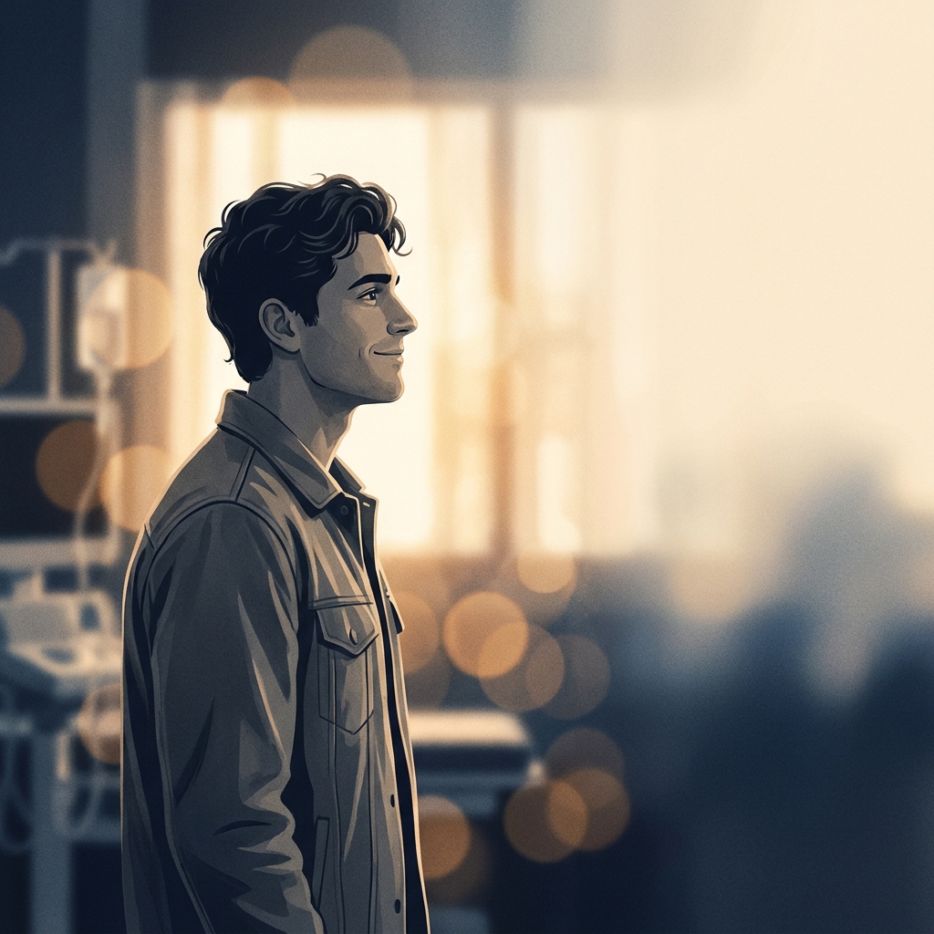Confident man with healthy hair in warm light, representing early action to slow hair loss progression
