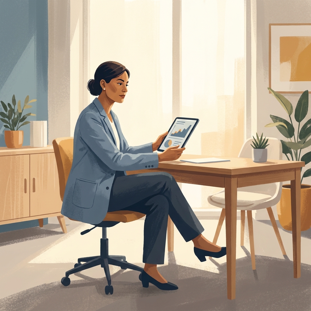 Physician reviewing hair loss pattern diagnosis charts in a modern clinical consultation office