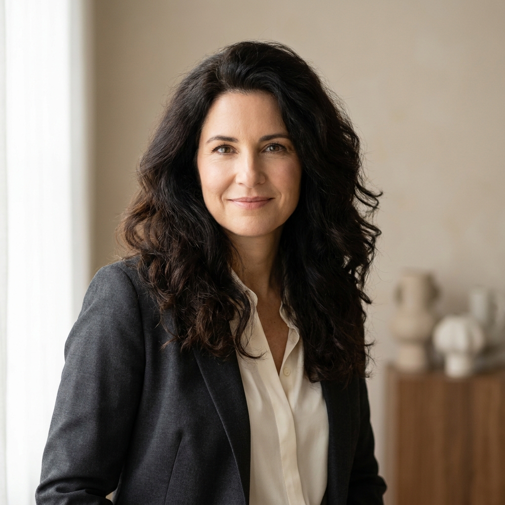 Confident woman with full healthy hair representing a permanent hair loss solution for women