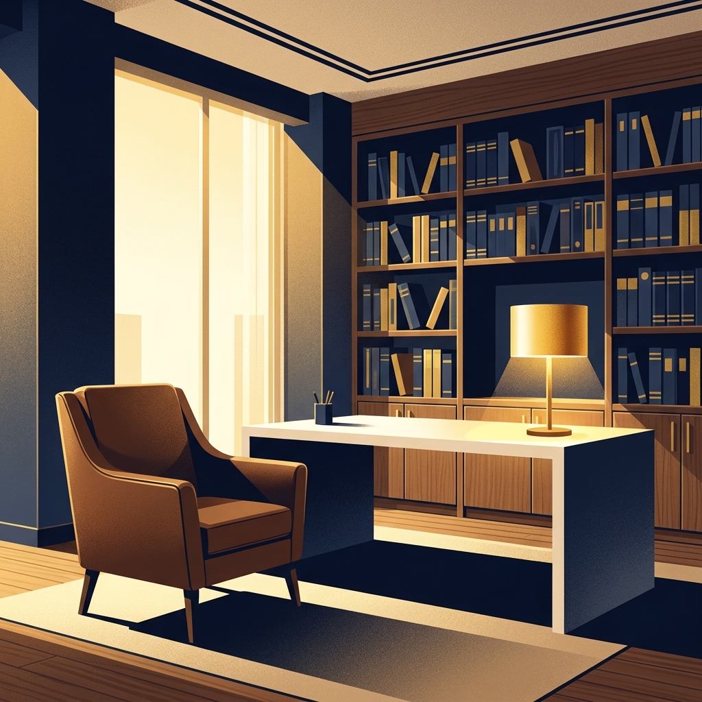 Elegant specialized hair transplant clinic consultation room conveying expertise and focused patient care