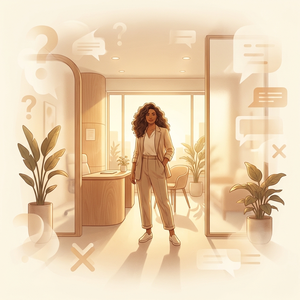 Confident person with healthy hair in a modern clinic setting, symbolizing hair transplant myths debunked