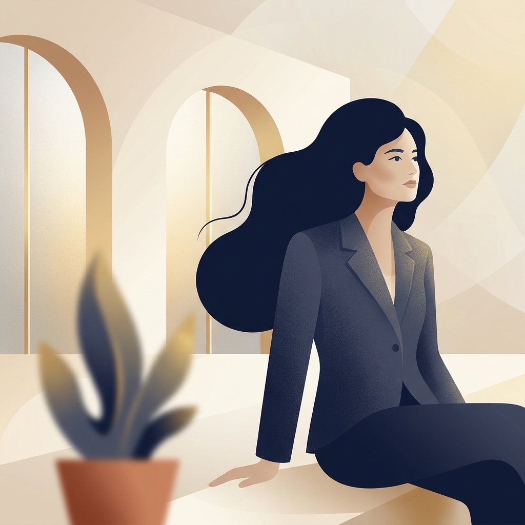 Illustration of person with healthy hair representing informed understanding of FUE hair transplant side effects
