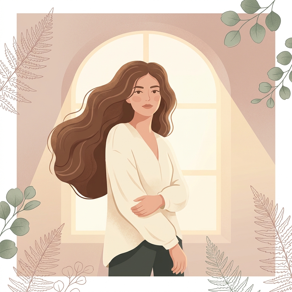Confident woman with healthy, full hair — representing effective medicine for hair fall and regrowth in females