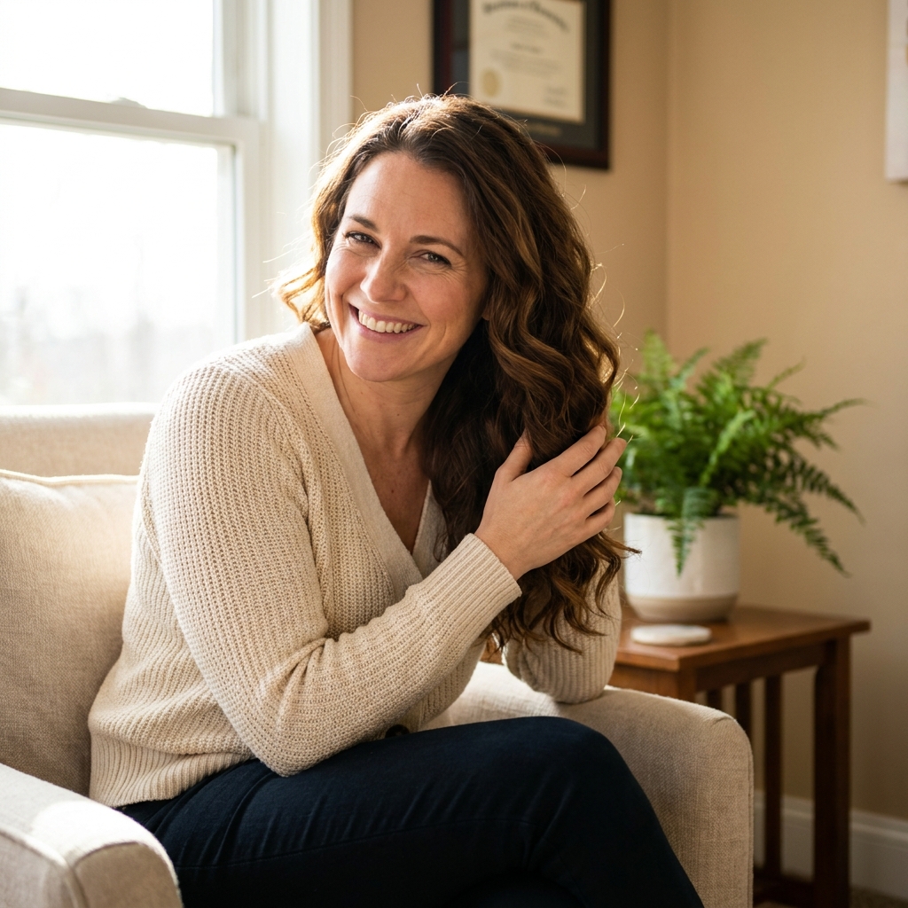 Confident woman with healthy hair representing effective female hair loss solutions