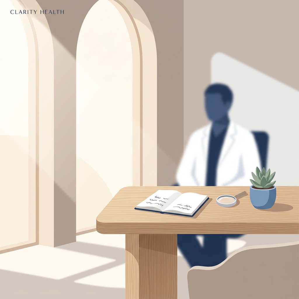 Calm clinical office symbolizing a diagnosis-first approach to the best hair loss treatment